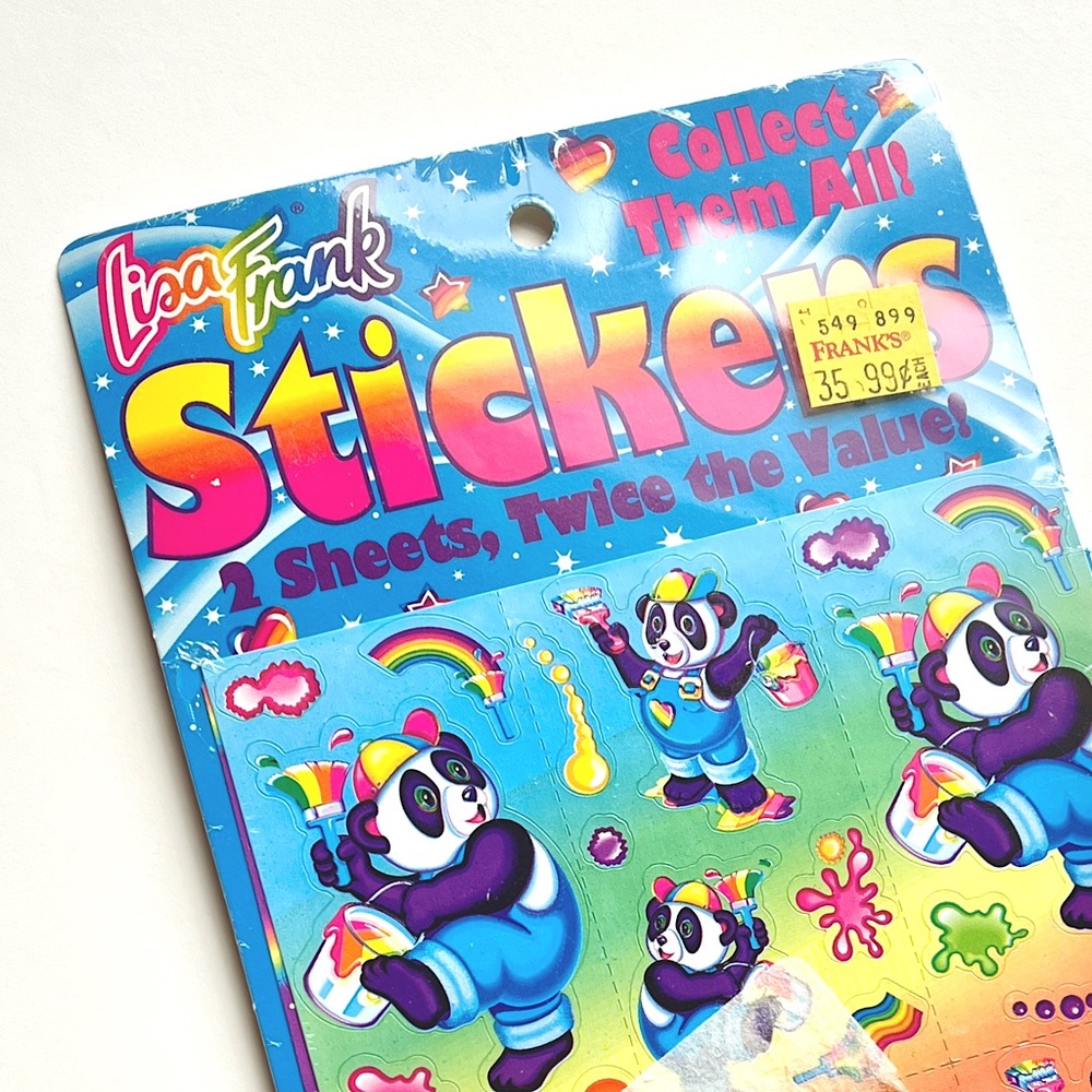 90’s Vintage Lisa Frank Unopened Pack of Panda Stickers Sealed in Plastic NWT